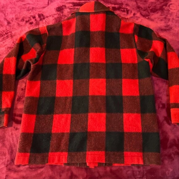 Bemidji Woolen Mills Pristine Vintage 1970 Heavy Wool Buffalo Plaid Shacket Sz M - Picture 2 of 10